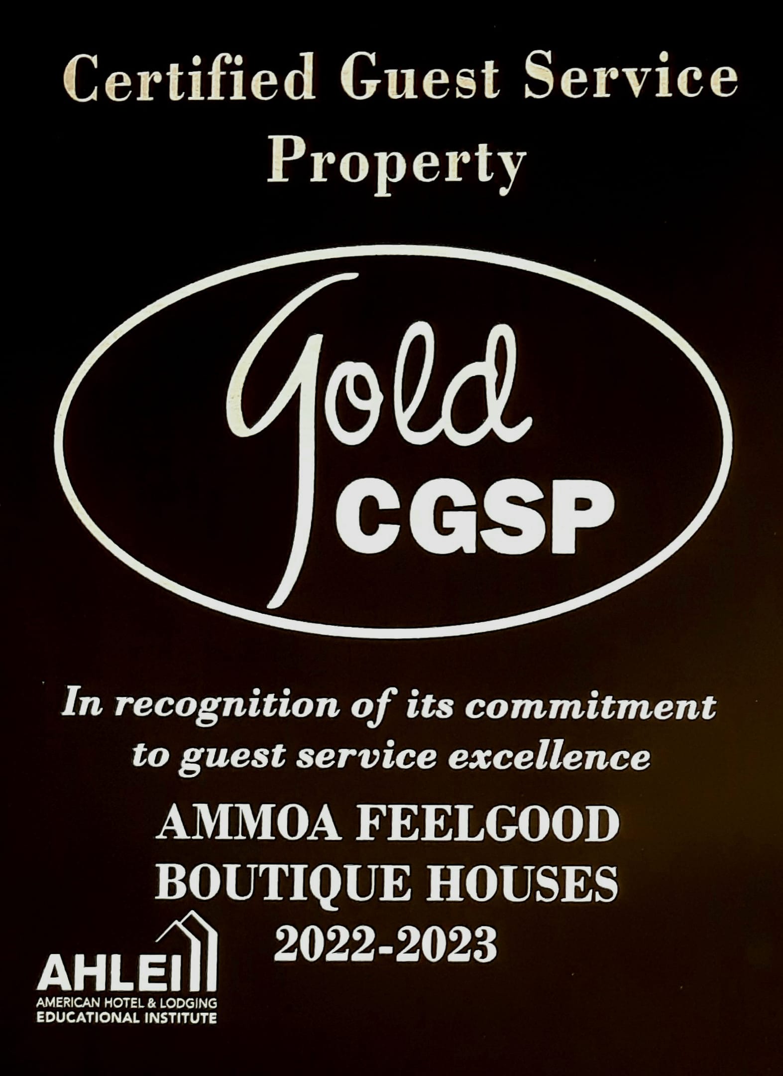 Certification - Award Guest Service Property