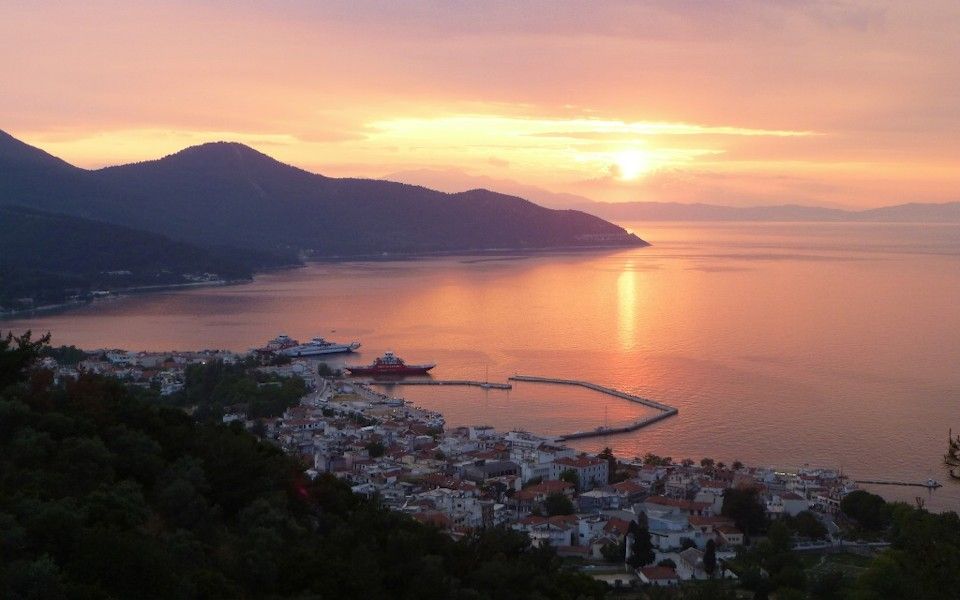Limenas Old Port as seen from Acropolis hill