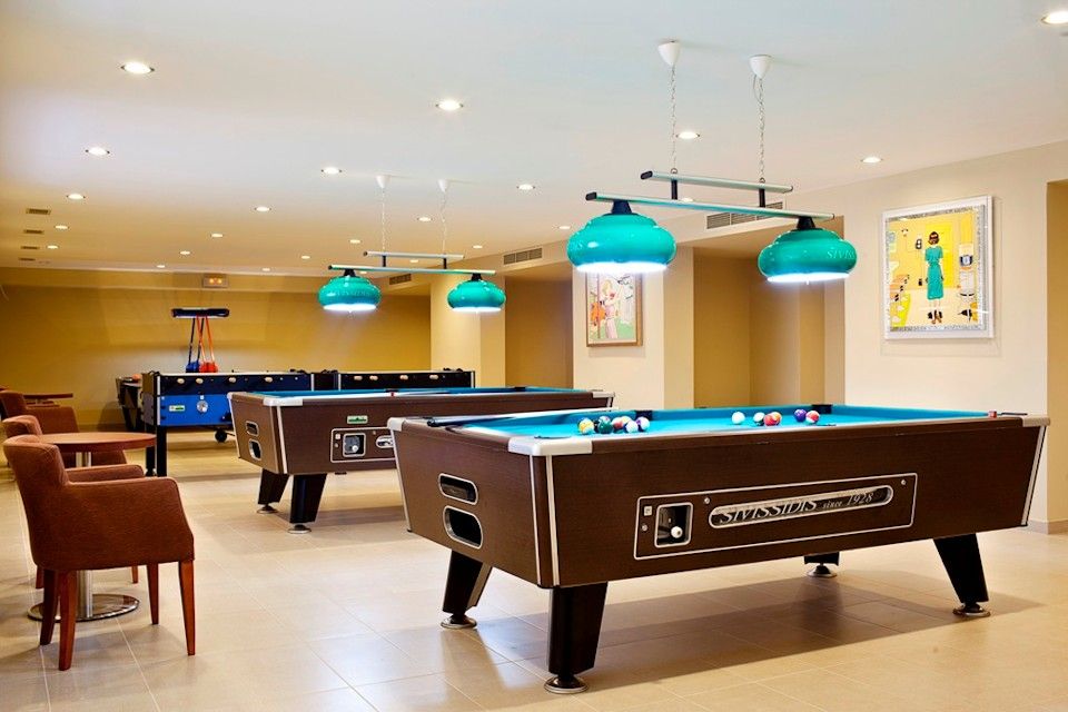 Entertainment centre. The pool tables