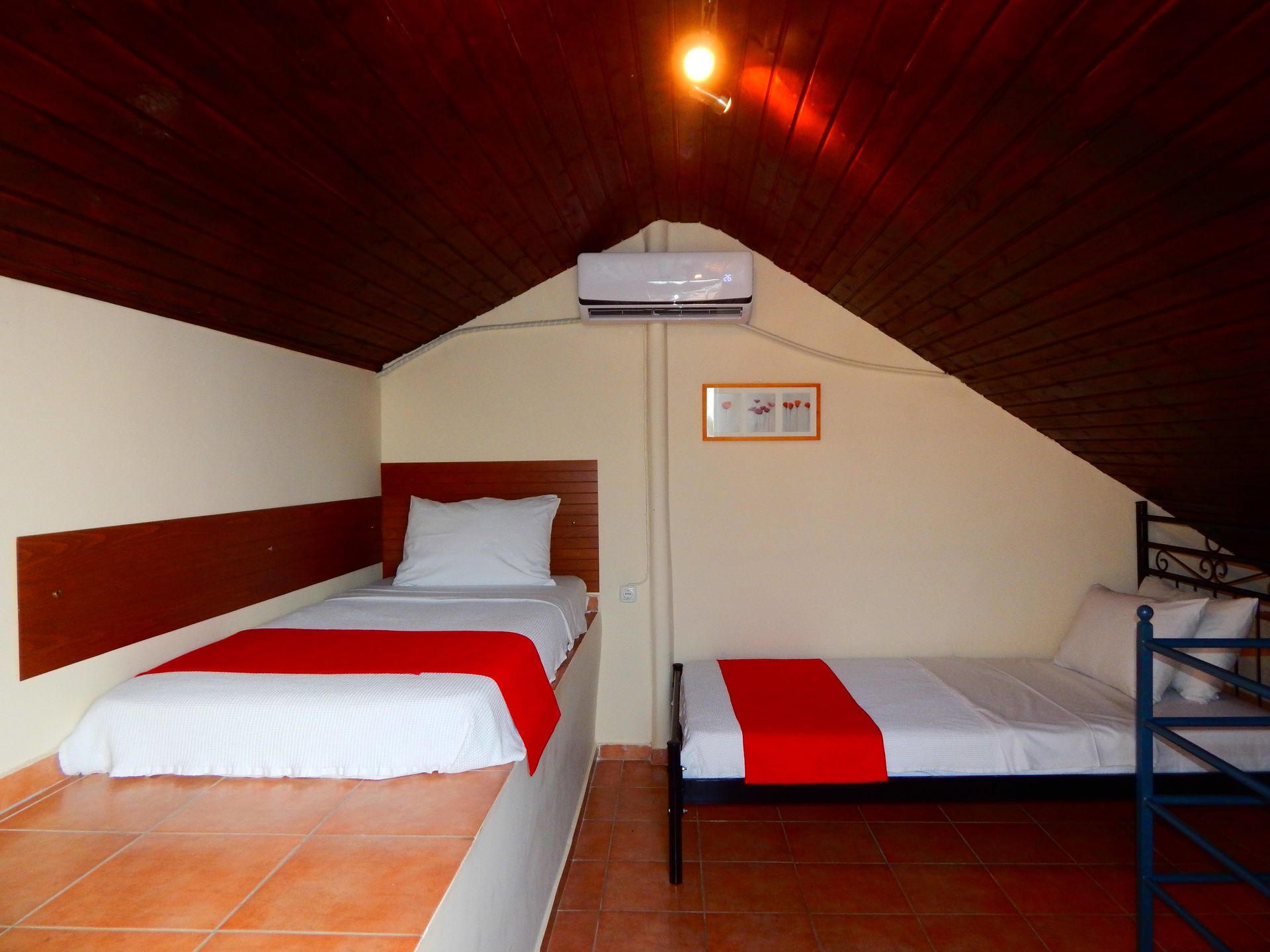 Kripis house villa Pefkohori.Third level- Attic with two beds and a big terasse with sea view - A/C