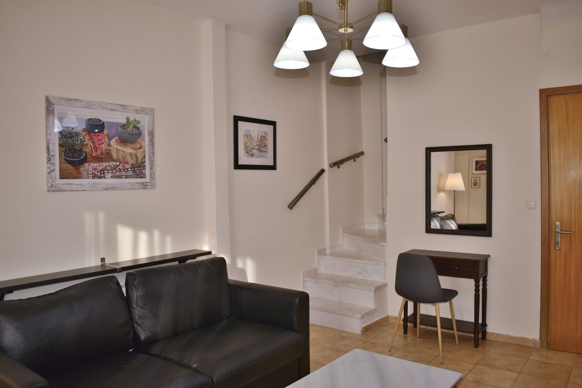 Kripis house villa PefkohoriFirst level- Sitting room with kitchen and private small garden. Also small WC in this level- A/C