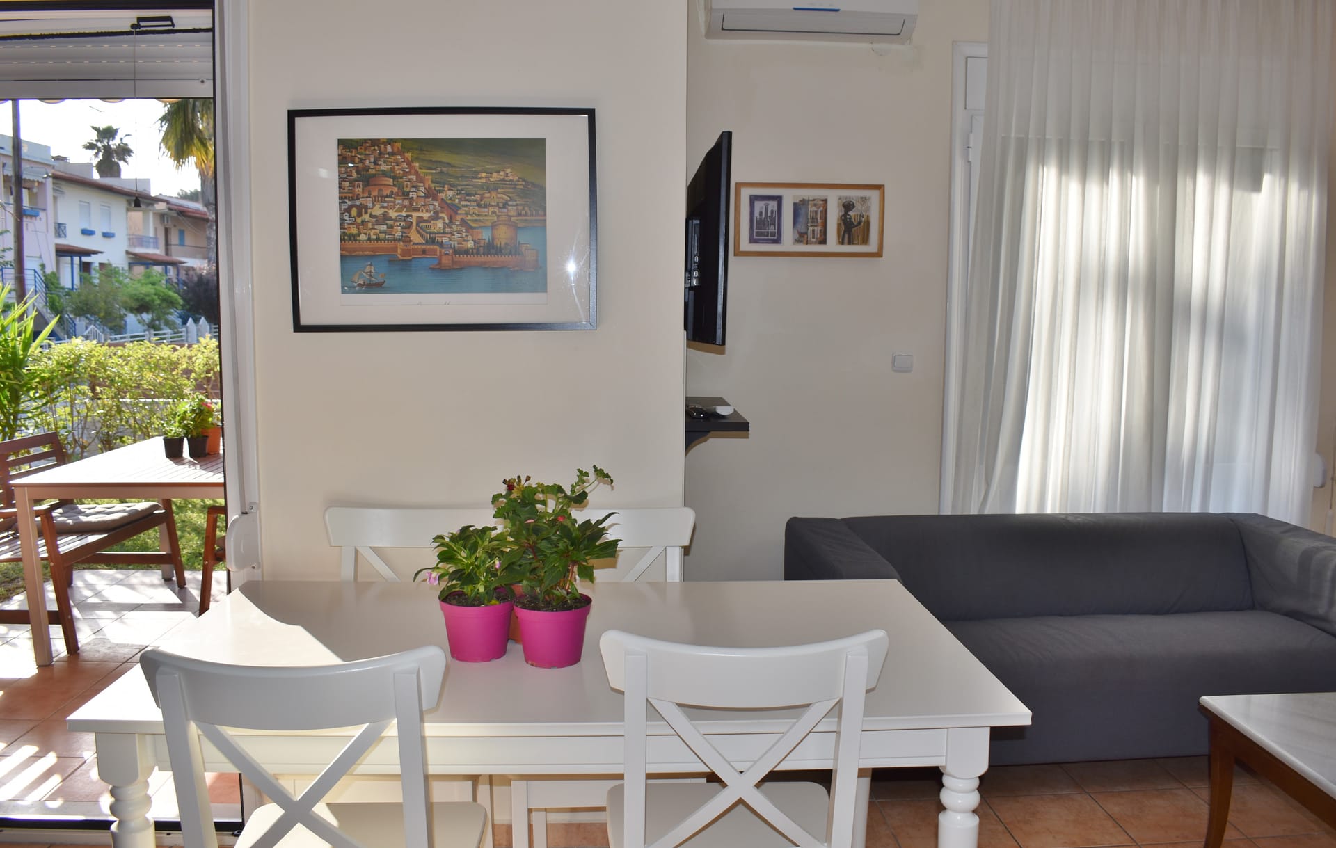 Kripis house villa PefkohoriFirst level- Sitting room with kitchen and private small garden. Also small WC in this level- A/C