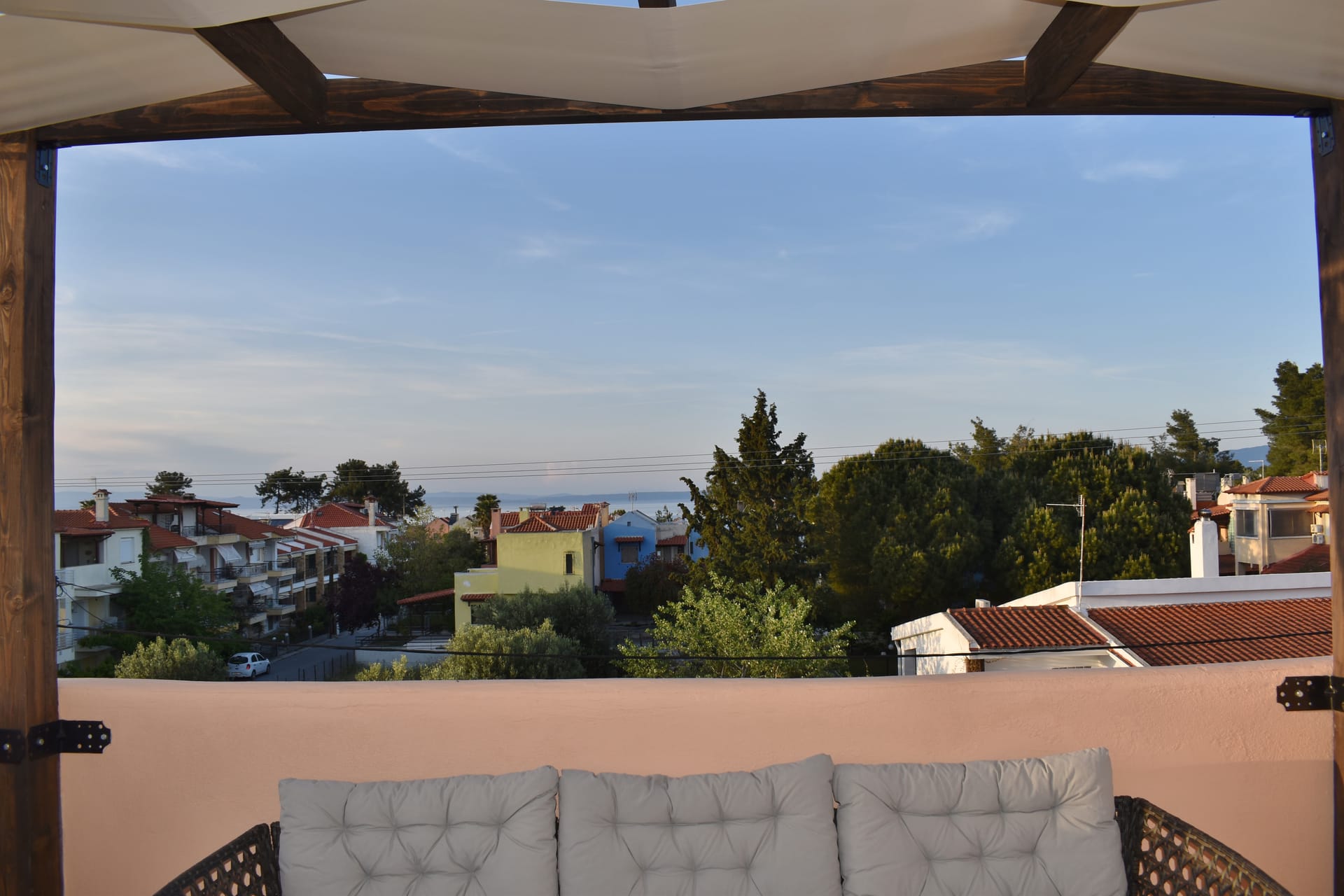 balcony overlooking the seaThird level- Attic with two beds and a big terasse with sea view - A/C