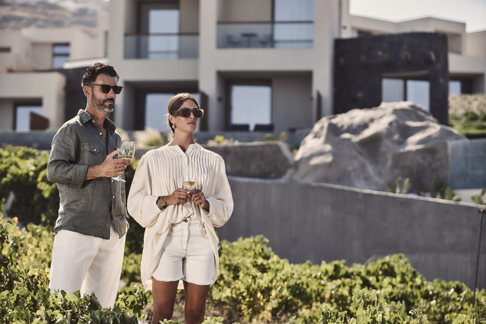 Embark on a chic and unpretentious private journey to our Santorini vineyards. Let our sommeliers guide you through a captivating exploration of taste, where the art of winemaking meets an effortlessly cool vibe.