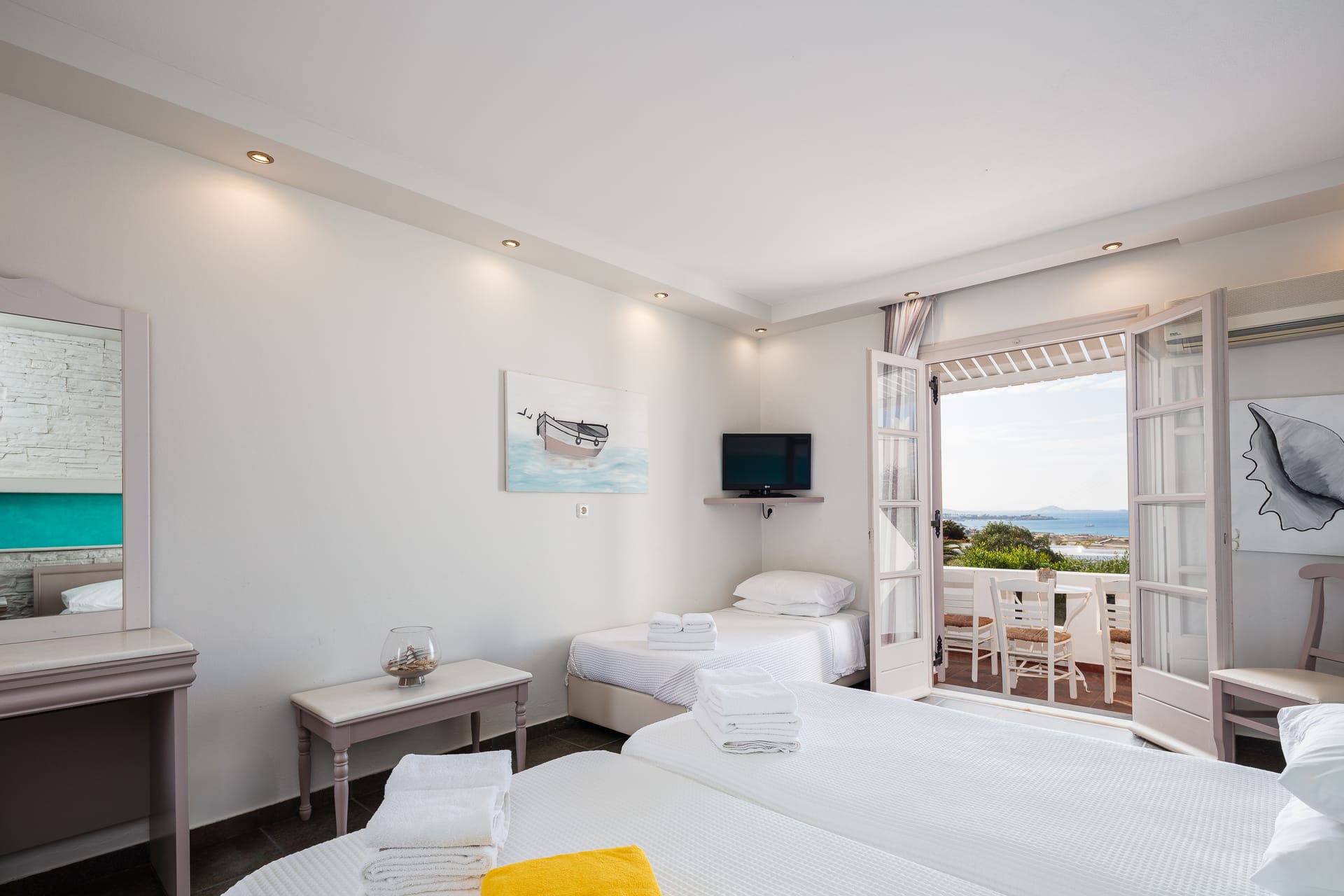 Aegean Triple Room with Terrace & Sea View