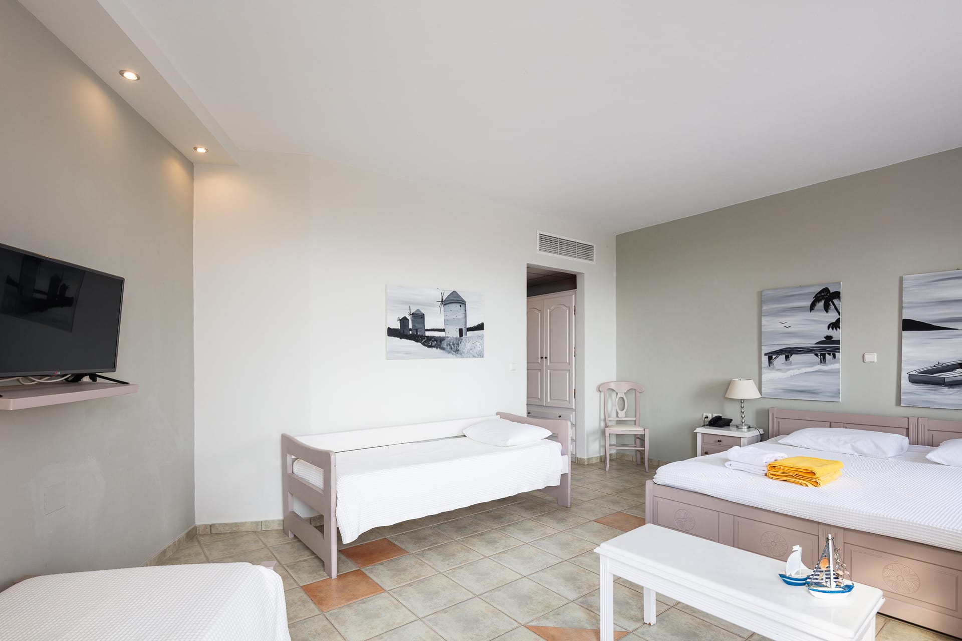 Aegean Quadruple Room with Balcony &amp; Sea View