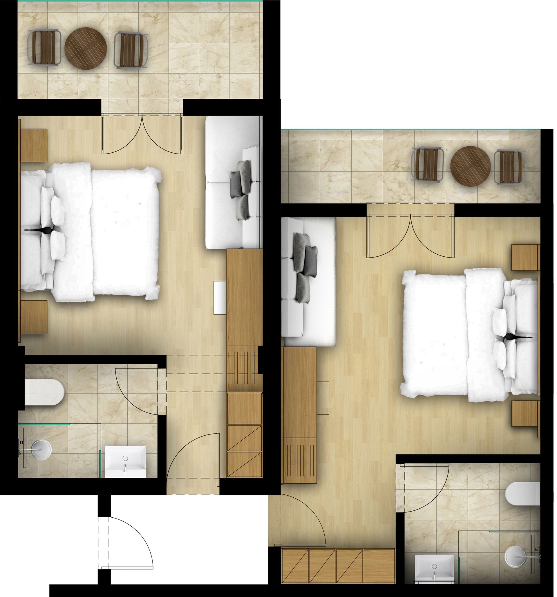 Connecting Family Room with Sea View