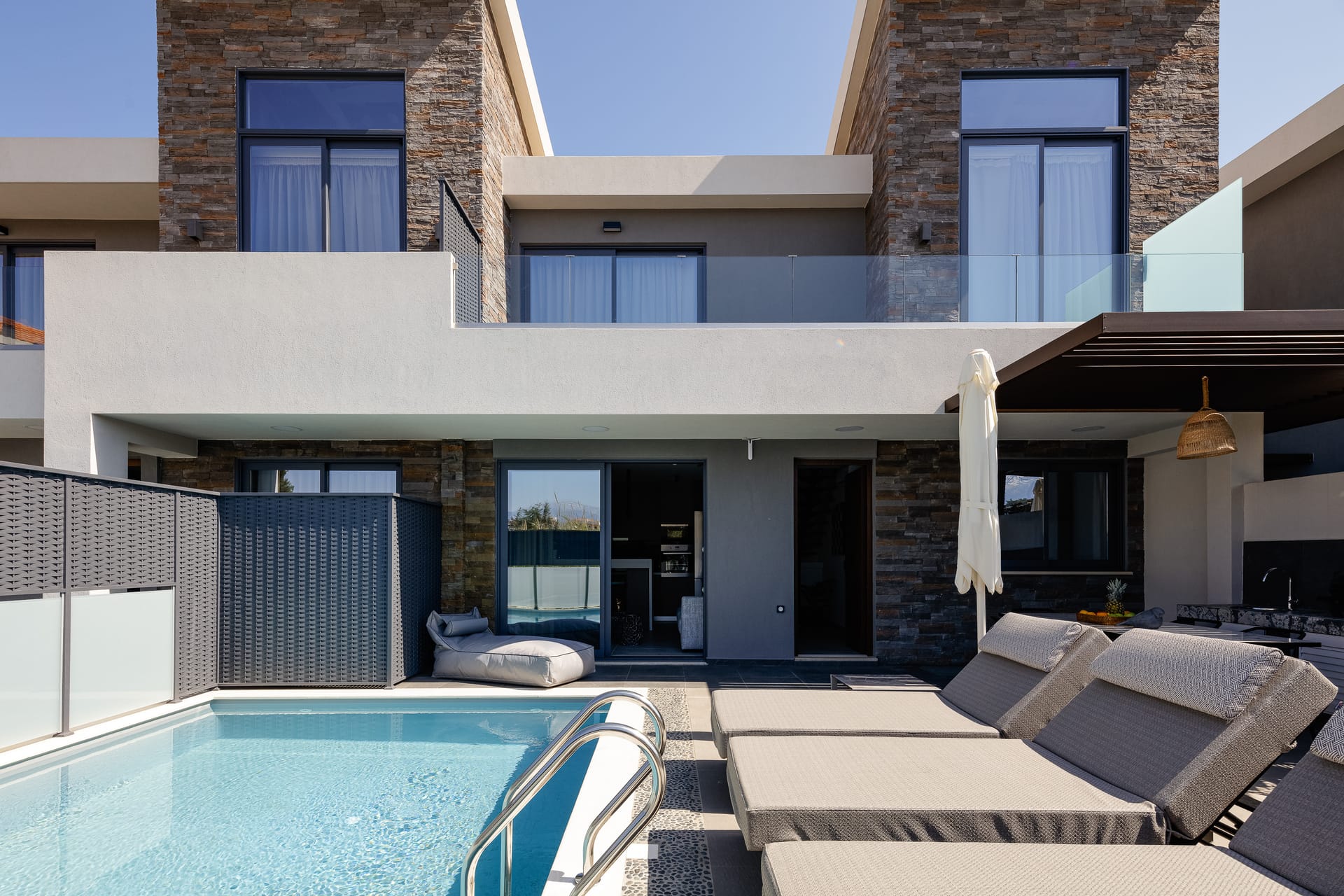 VillAgioi Twin Villas  – Two Pools Steps to Beach