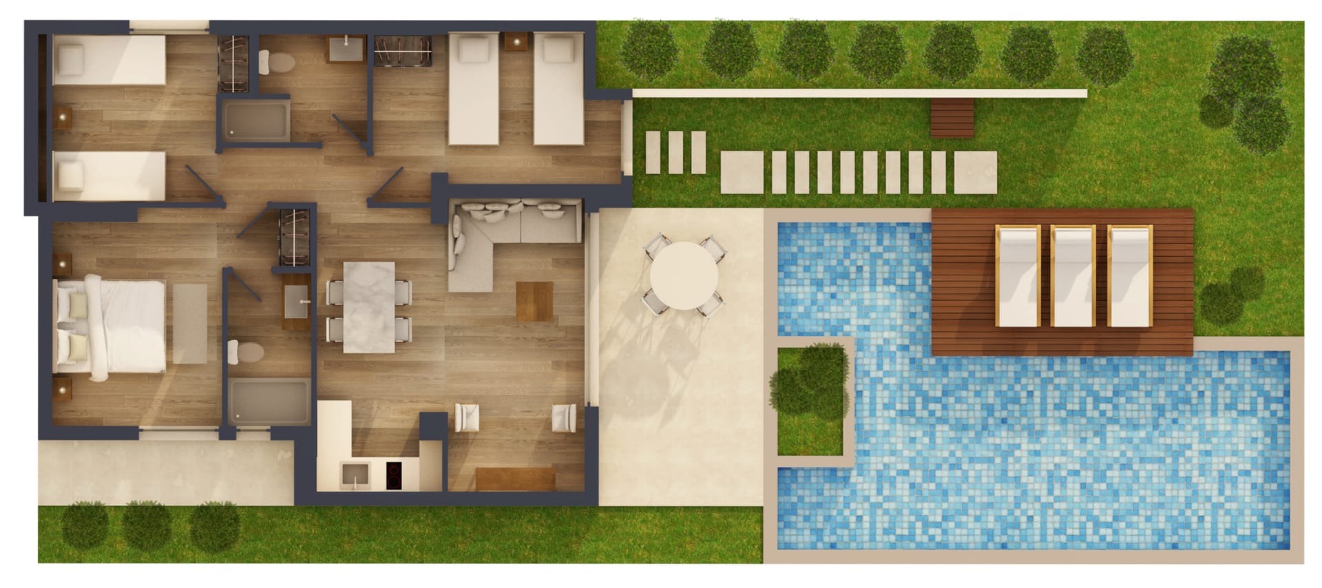 Exclusive 3 Bedroom Suite with private pool