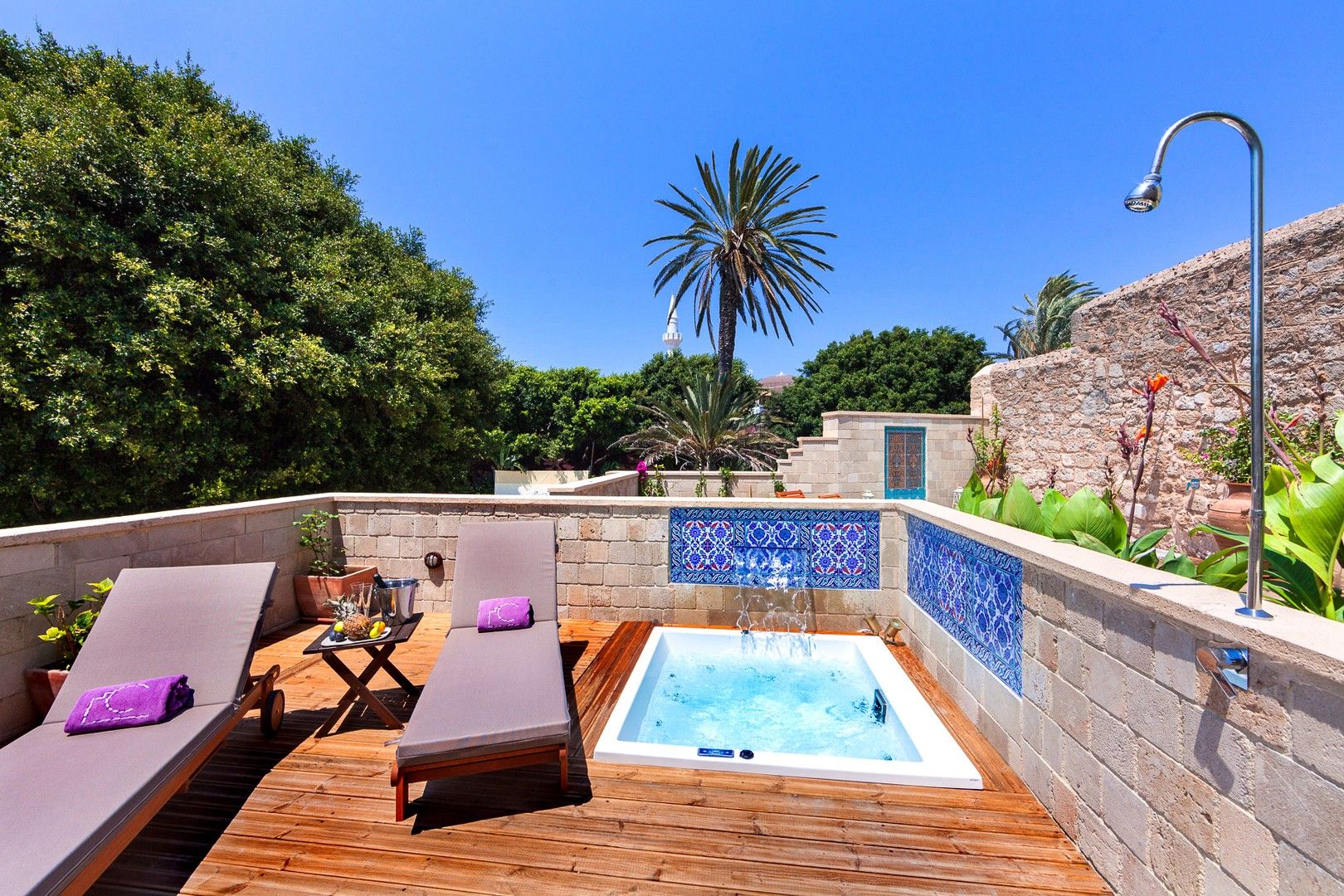 Senior Suite with Private Garden and Outdoor Hot Tub “Views of Rhodes”