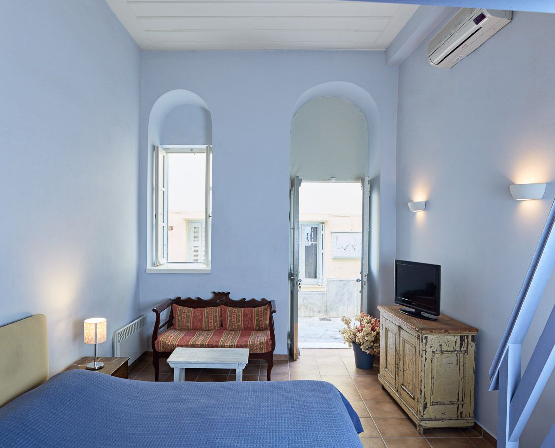 Blue and Yellow Mezzanine Studio