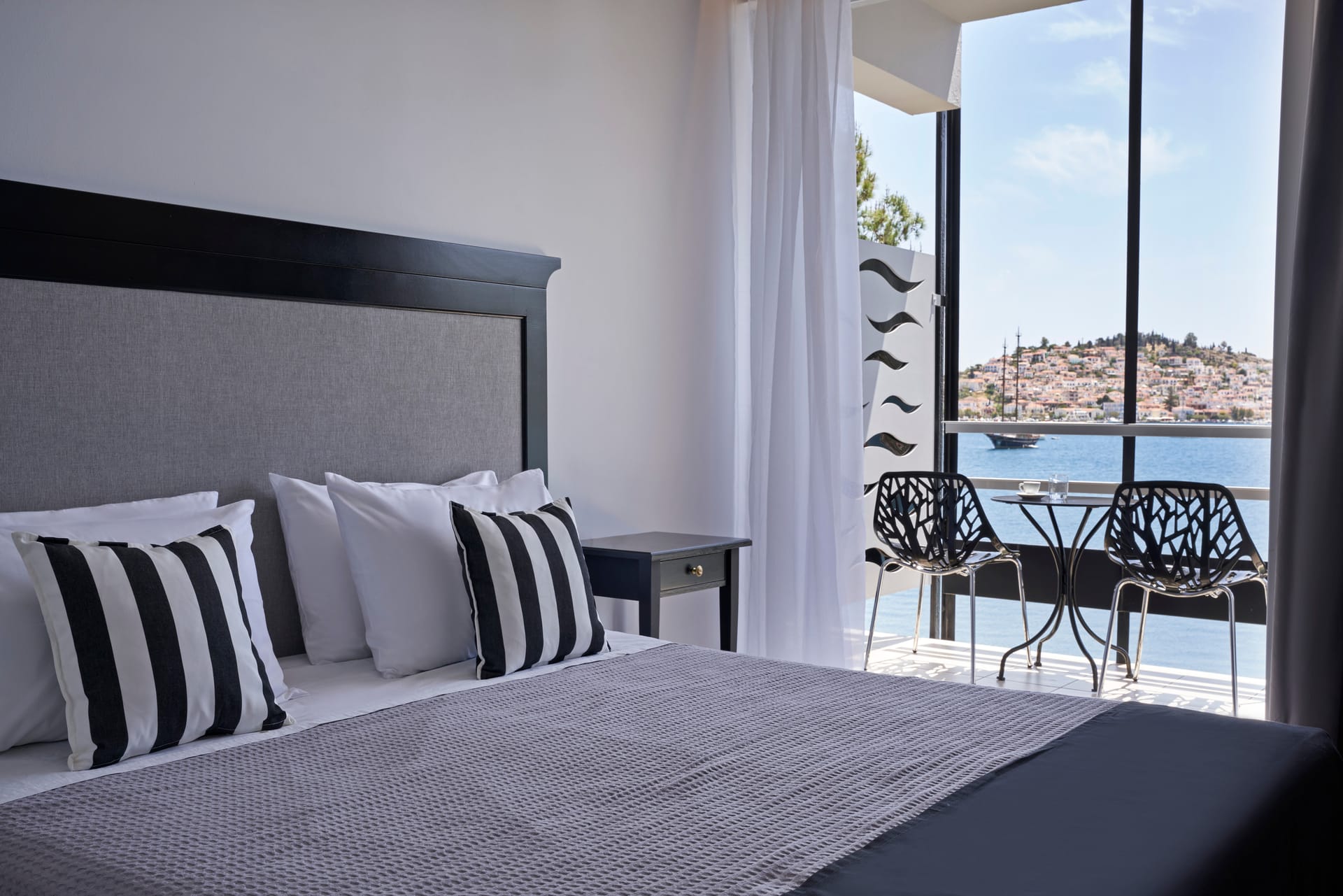 Superior Double with Sea and Poros Town View