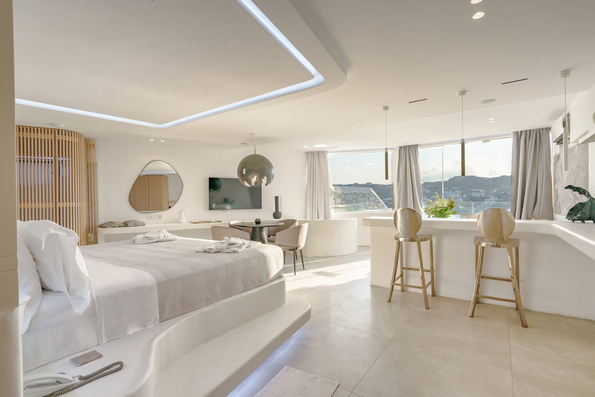 Mykonos Honeymoon Luxury Suite with Outdoor Jetted Tub